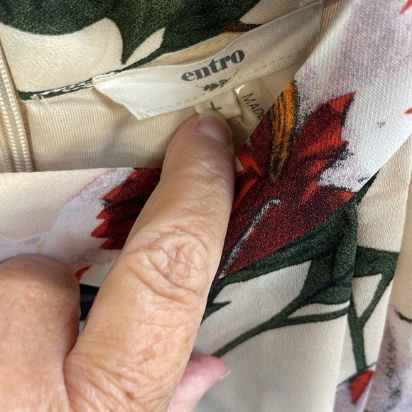 Entro Shorts Dress maxi Tropical Floral women’s Lg ,‎ sheer full split skirt - Picture 4 of 11